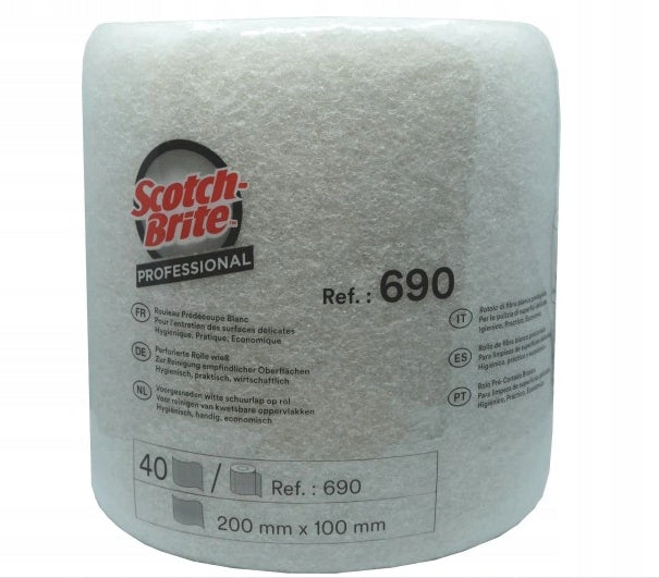 3M WŁÓKNINA SCOTCH-BRITE 690 BIAŁA 200 mm x 4 m