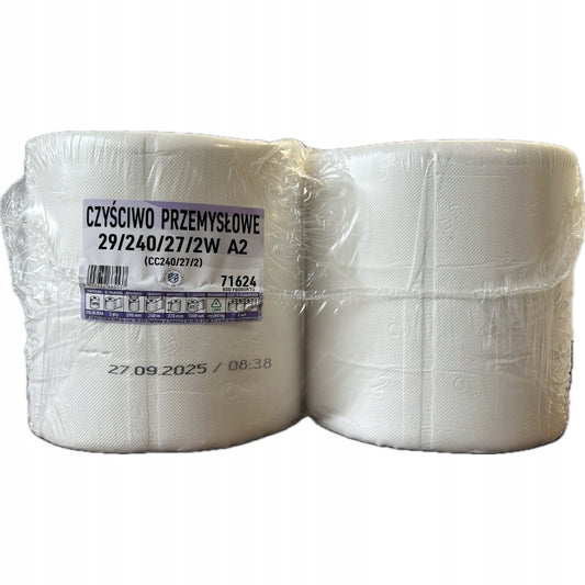 Czyściwo Celuloza 2x200 m Duże listki 27x24 cm Bezpyłowy Ręcznik papierowy